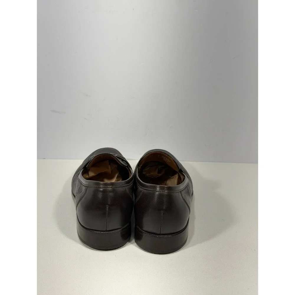 Florsheim Mens Dark Brown imperial Leather Bit Loafer Silver Hardware Dress Shoe